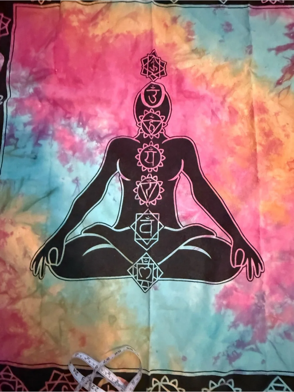 Tie-Dye Seven Chakra Yoga Meditation Wall Tapestry - Multicolor
